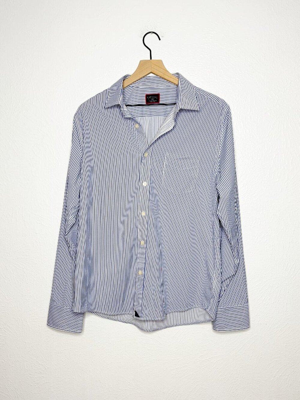 UNTUCKit Men's Terzolo Slim Fit Blue & White Button Down Shirt Size L